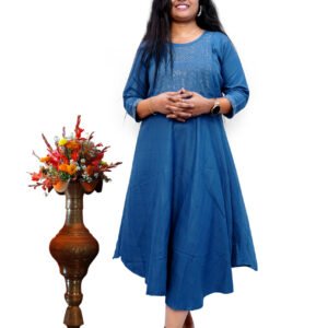  Milk White Flower Embroidered Designer Kurta Set- suit